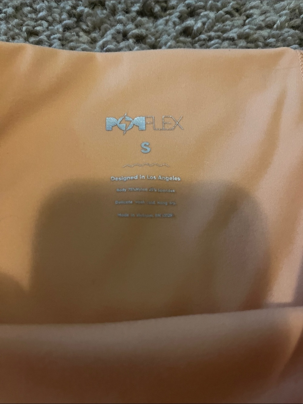 POPFLEX High-Rise Peachy Orange Bike Shorts yoga shorts small - Picture 3 of 4